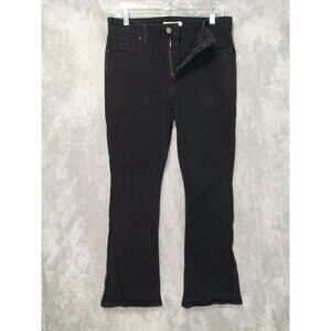 Levis 725 Jeans Womens 32 Black Denim High Rise Bootcut Stretch Dark Wash